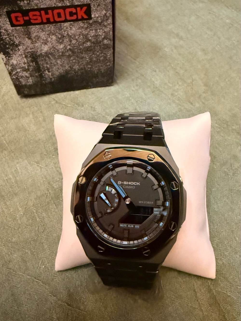 New Casio G-Shock Custom GA2100 Black Stainless Steel Watch